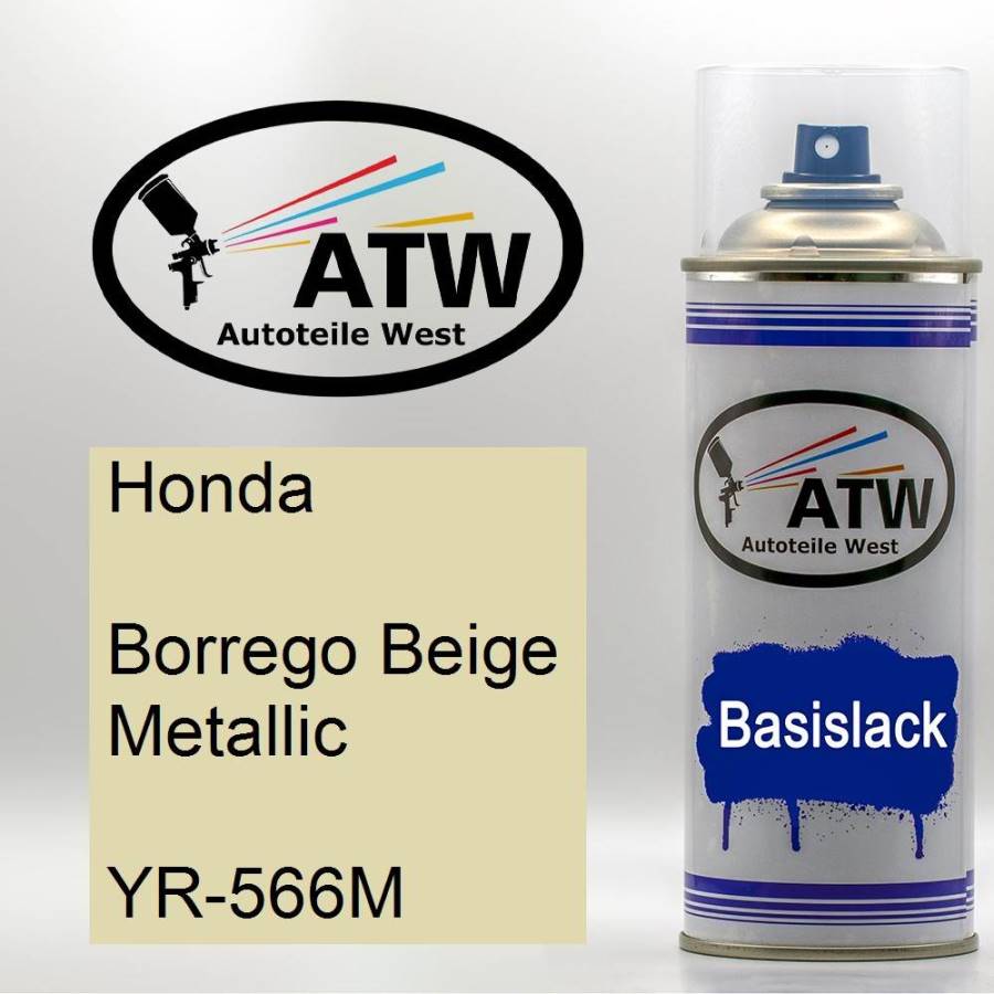 Honda, Borrego Beige Metallic, YR-566M: 400ml Sprühdose, von ATW Autoteile West.